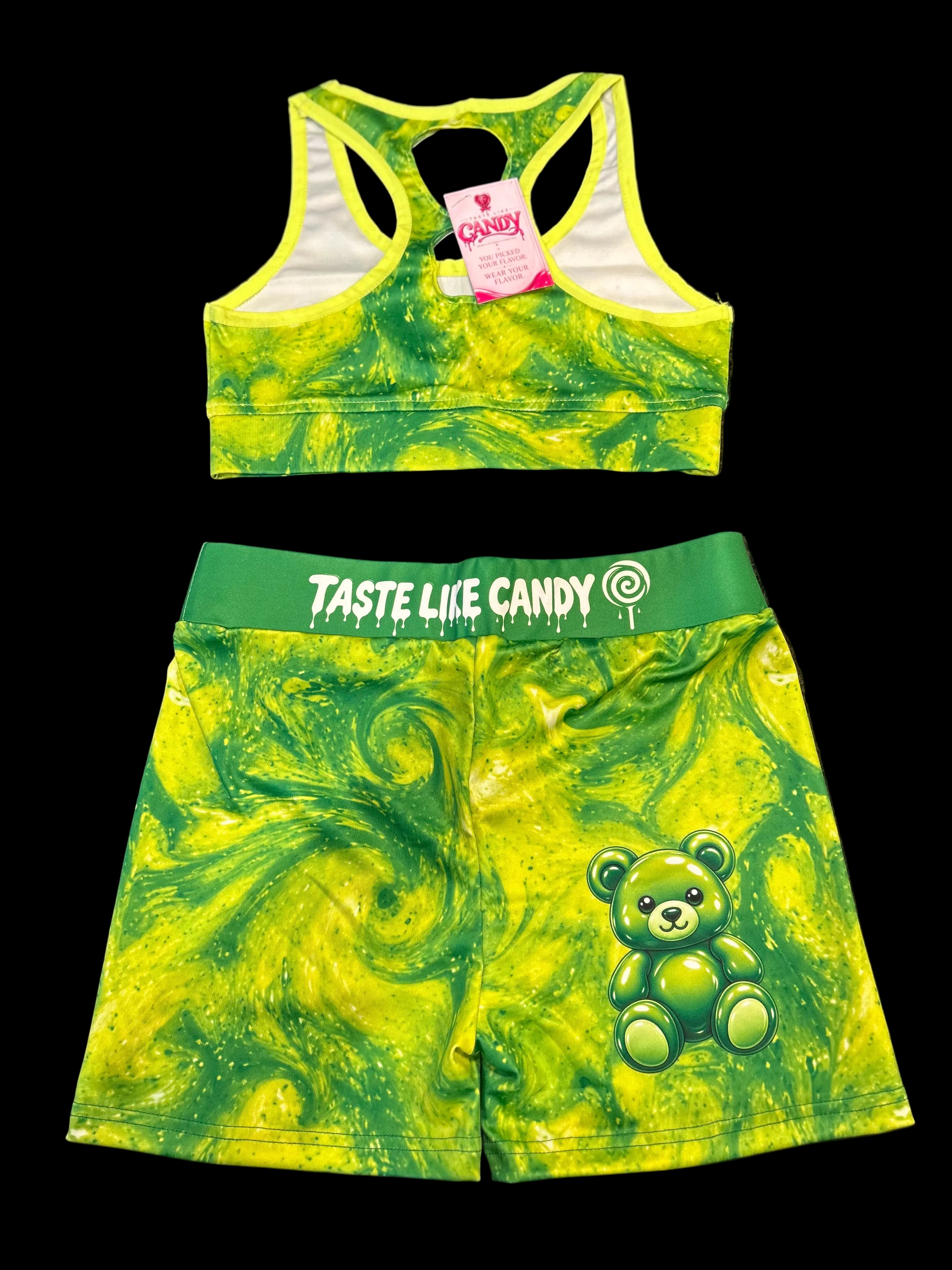 TLC Green Gummy Bear 2-Piece Activewear Set 🍏🧸