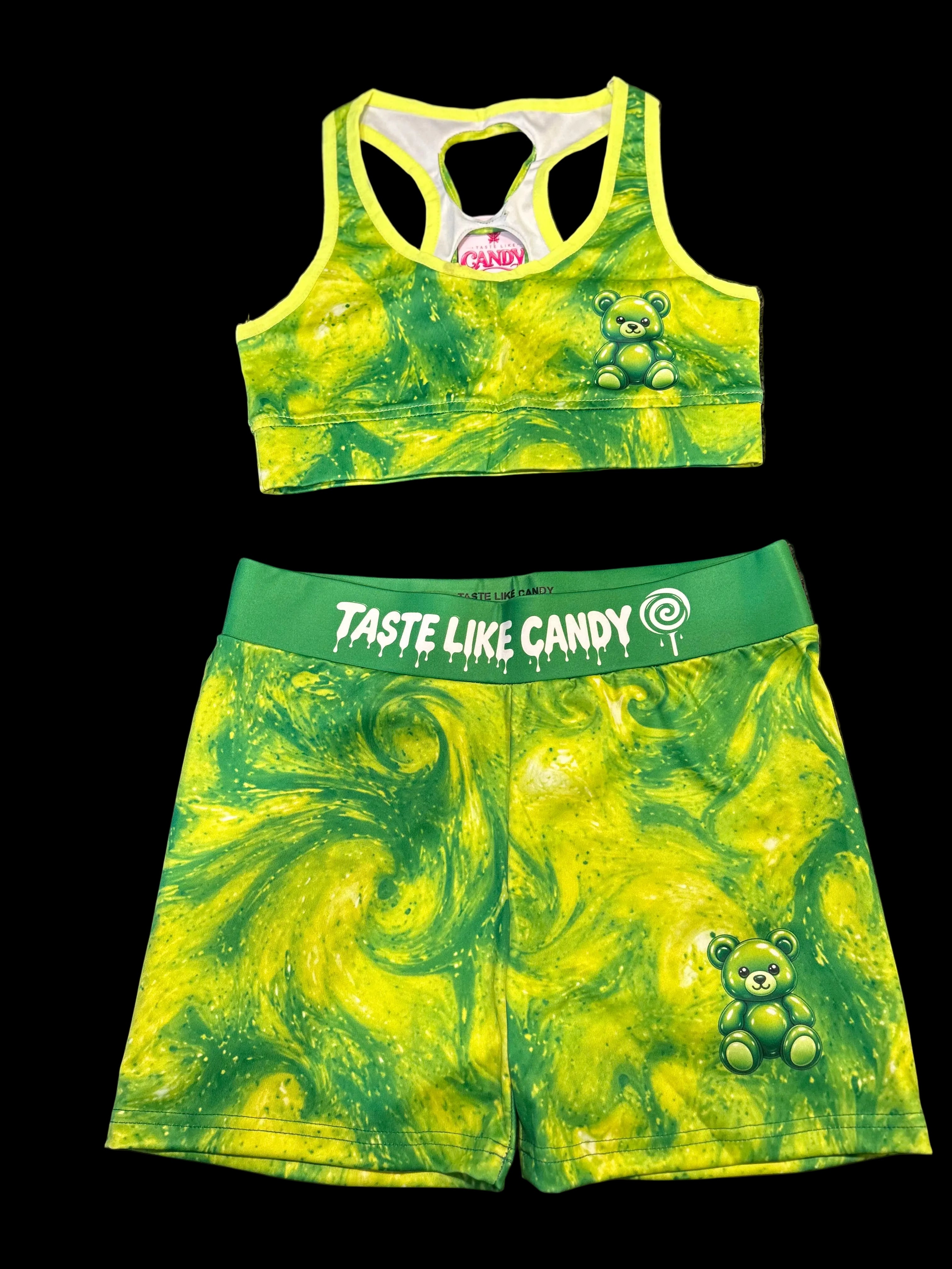 TLC Green Gummy Bear 2-Piece Activewear Set 🍏🧸